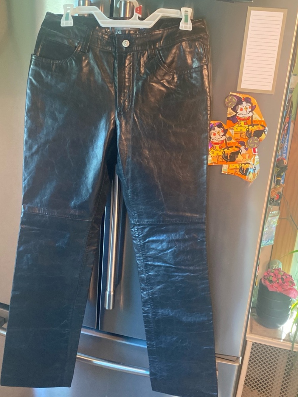 GAP Vintage Black Leather Boot-Cut Pants 8